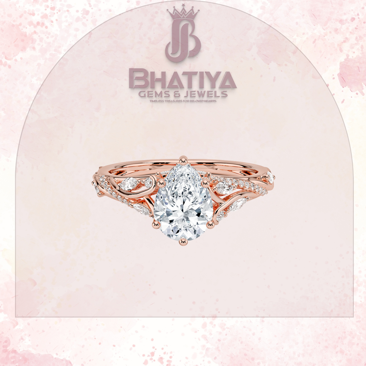 Begonia Vine Diamond Ring – Elegant Floral-Inspired Fine Jewelry Floral Touch of Luxury.