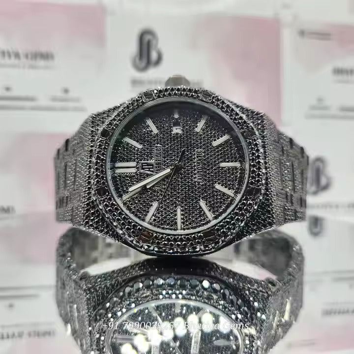 Branded Iced Out Moissanite Watch Hip Hop Iced Out Watch for Men Stainless Steel Watch at Wholesales Price