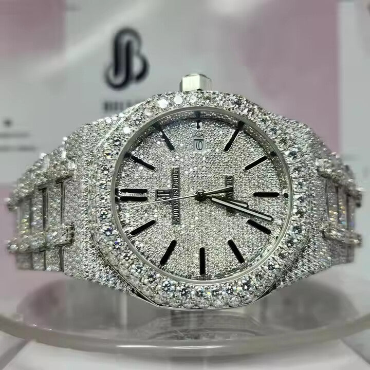 Premium Quality Antique Fully Iced Out VVS Clarity Moissanite Diamond Watch for Men with Free Deliver