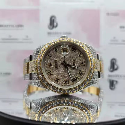 Iced Out Moissanite Diamond Hip Hop Watch Luxury Mechanical Timepiece for Men Ideal for Rappers Men's Bustdown Fashion Statement