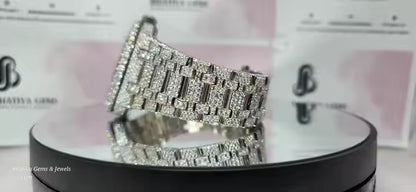 Arabic Dial Premium Quality Antique Iced Out VVS Clarity Moissanite Diamond Studded Luxursy Stainless Steel Watch