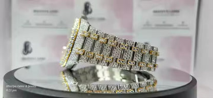 Men's Stainless Steel Hip Hop Bust Down Iced Out Moissanite Watch Bestselling Wholesale Price and Free Shipping