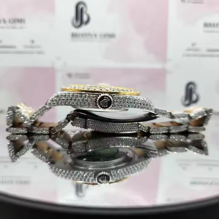 Iced Out Moissanite Diamond Hip Hop Watch Luxury Mechanical Timepiece for Men Ideal for Rappers Men's Bustdown Fashion Statement