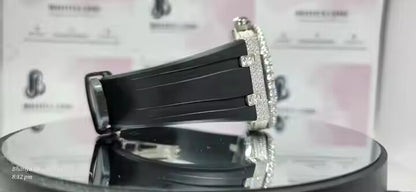 VVS Moissanite Diamond Hip-hop Watch Stainless Steel Handmade Setting Luxury Huge Dial With Test Passed Moissanite Watch