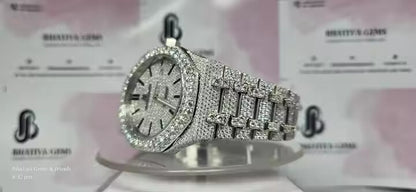 Premium Quality Antique Fully Iced Out VVS Clarity Moissanite Diamond Watch for Men with Free Deliver