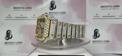 Custom VVS Moissanite Diamond Watch Iced Out Luxury Hip Hop Unisex Timepiece Full Diamond Test Passed Free Delivery