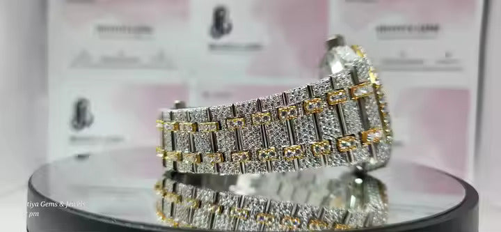 Men's Stainless Steel Hip Hop Bust Down Iced Out Moissanite Watch Bestselling Wholesale Price and Free Shipping