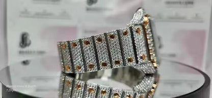 Men's Stainless Steel Branded Iced Out Moissanite Chronological Hip Hop Watch Wholesale Price