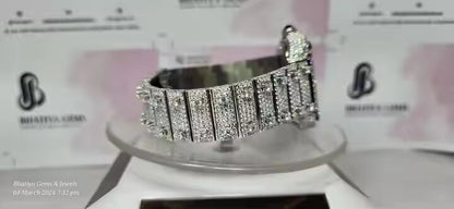 Hip Hop Style Meets Luxury with Our Certified Full Iced Out Diamonds Stainless Steel Moissanite Watch