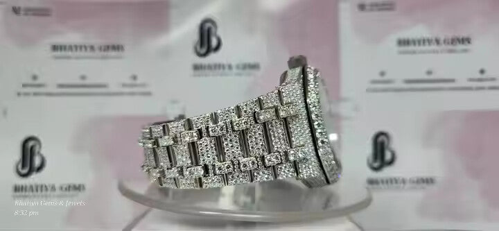 Premium Quality Antique Fully Iced Out VVS Clarity Moissanite Diamond Watch for Men with Free Deliver