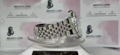 High Quality Stainless Steel Iced Out Moissanite Diamond VVS Clarity Studded Analog Watch Wholesale Price