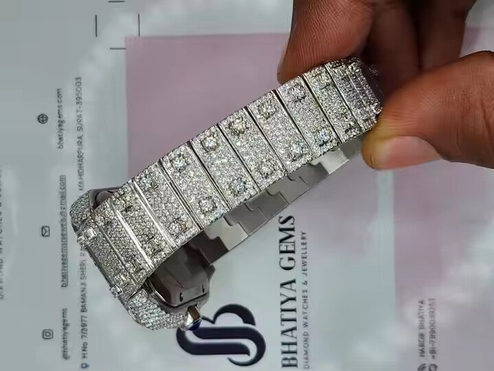 Customized VVS D Moissanite Automatic Movement Moissanite Diamonds Iced Out Timepiece for Men and Women