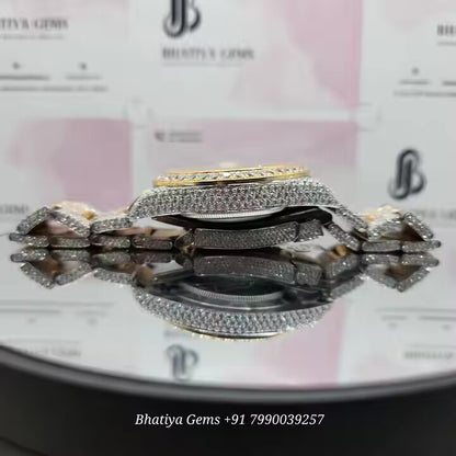 Iced Out Moissanite Diamond Hip Hop Watch Luxury Mechanical Timepiece for Men Ideal for Rappers Men's Bustdown Fashion Statement