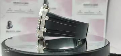 VVS Moissanite Diamond Hip-hop Watch Stainless Steel Handmade Setting Luxury Huge Dial With Test Passed Moissanite Watch