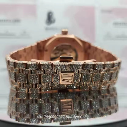 Moissanite Diamond VVS Hip-hop Watch Stainless Steel Handmade Setting Luxury With Handmade Diamond Setting