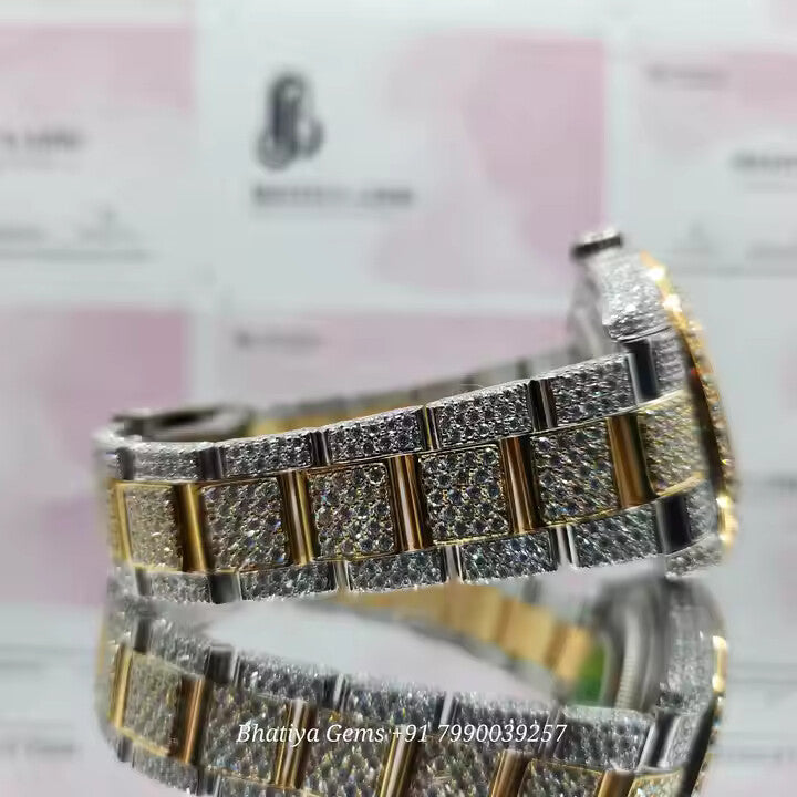 Iced Out Moissanite Diamond Hip Hop Watch Luxury Mechanical Timepiece for Men Ideal for Rappers Men's Bustdown Fashion Statement