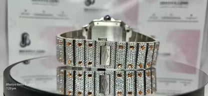 Men's Stainless Steel Branded Iced Out Moissanite Chronological Hip Hop Watch Wholesale Price