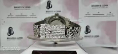 High Quality Stainless Steel Iced Out Moissanite Diamond VVS Clarity Studded Analog Watch Wholesale Price