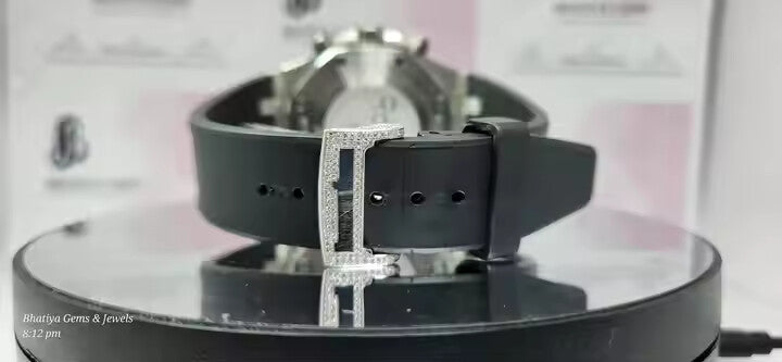 VVS Moissanite Diamond Hip-hop Watch Stainless Steel Handmade Setting Luxury Huge Dial With Test Passed Moissanite Watch