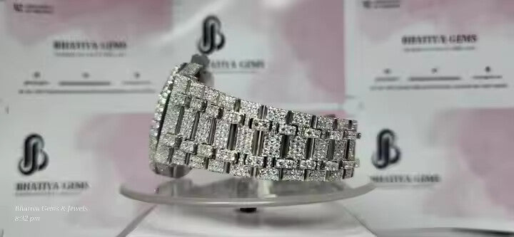 Premium Quality Antique Fully Iced Out VVS Clarity Moissanite Diamond Watch for Men with Free Deliver