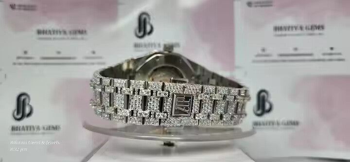 Premium Quality Antique Fully Iced Out VVS Clarity Moissanite Diamond Watch for Men with Free Deliver