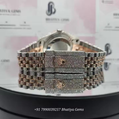 VVS Moissanite Diamond Hip-hop Watch Stainless Steel Handmade Setting Luxury With Handmade Diamond Setting