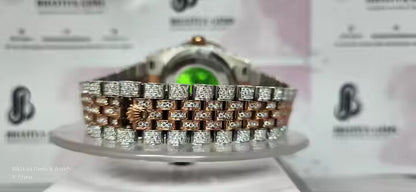 Handmade Stainless Steel Wrist Watch with VVS Moissanite Diamond Quartz Men's Fashion Iced Out Timepiece