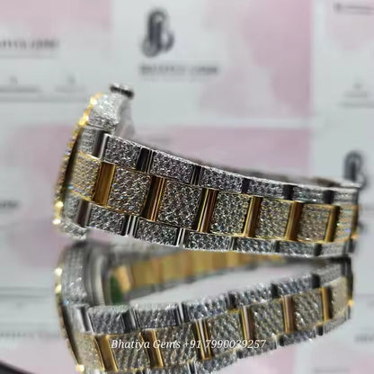 Iced Out Moissanite Diamond Hip Hop Watch Luxury Mechanical Timepiece for Men Ideal for Rappers Men's Bustdown Fashion Statement