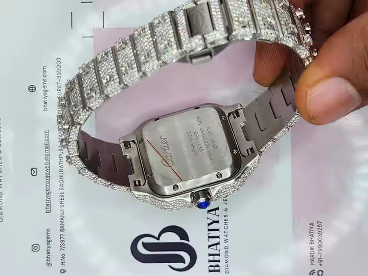 Customized VVS D Moissanite Automatic Movement Moissanite Diamonds Iced Out Timepiece for Men and Women