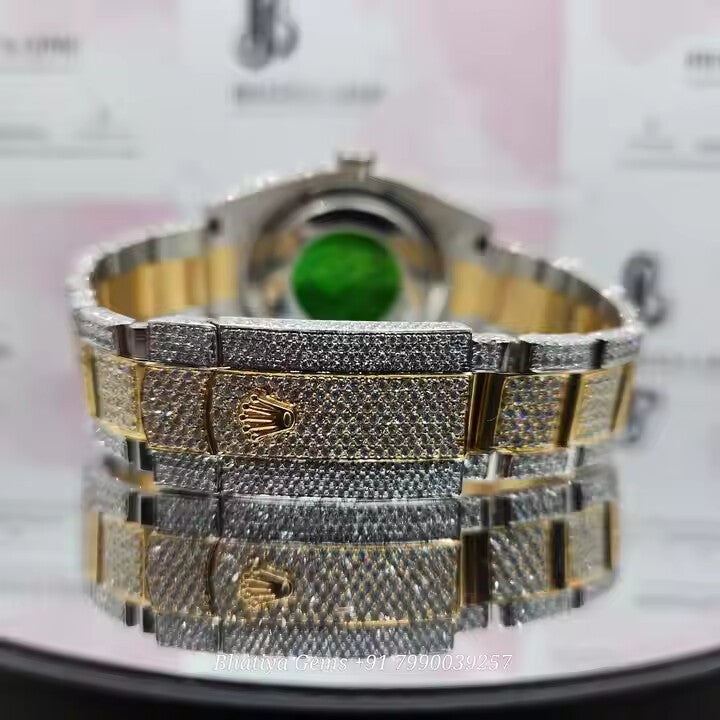 Iced Out Moissanite Diamond Hip Hop Watch Luxury Mechanical Timepiece for Men Ideal for Rappers Men's Bustdown Fashion Statement