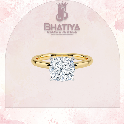 Elegant Diamond Solitaire Ring in 14K Gold with Comfort Fit Band – Timeless Piece for Engagements and Moissanite Diamond