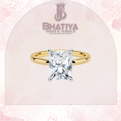 Elegant Diamond Solitaire Ring in 14K Gold with Comfort Fit Band – Timeless Piece for Engagements and Moissanite Diamond
