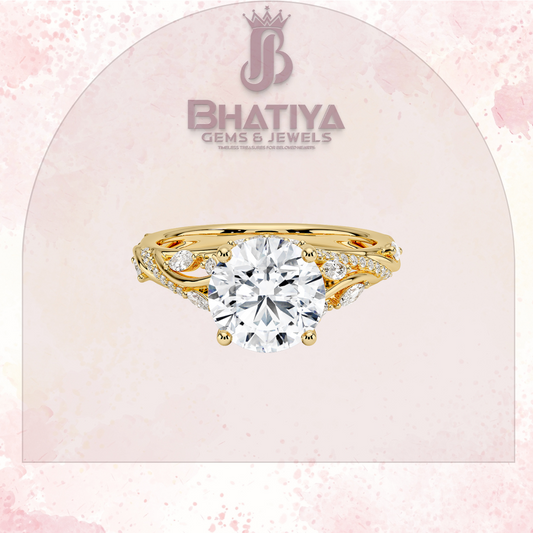 Begonia Vine Diamond Ring – Elegant Floral-Inspired Fine Jewelry Floral Touch of Luxury.