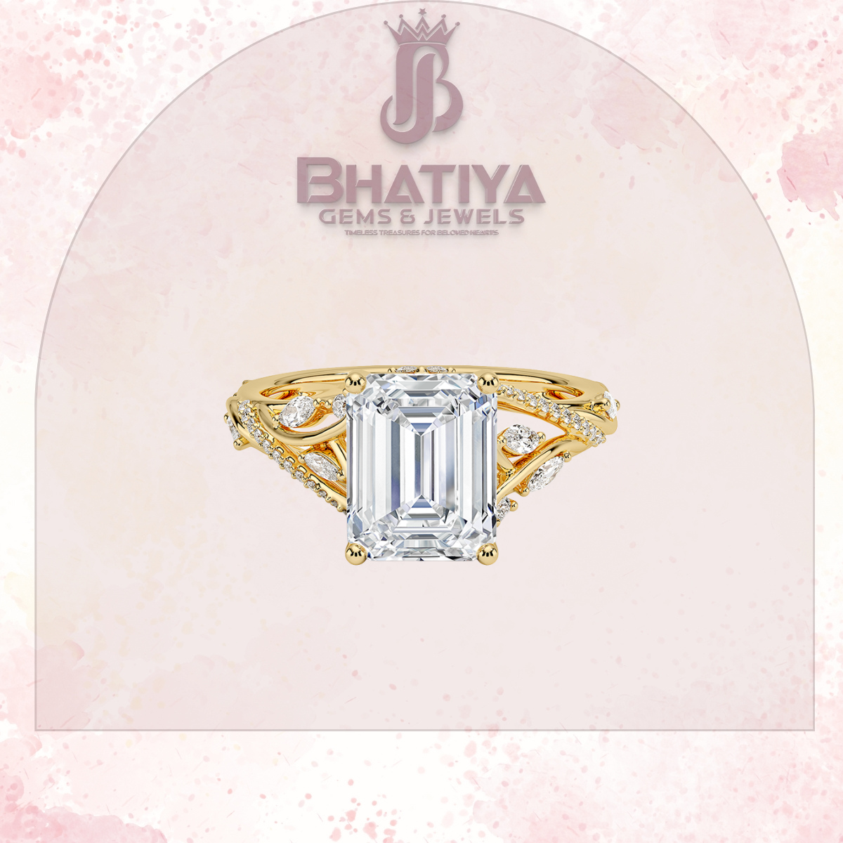 Begonia Vine Diamond Ring – Elegant Floral-Inspired Fine Jewelry Floral Touch of Luxury.
