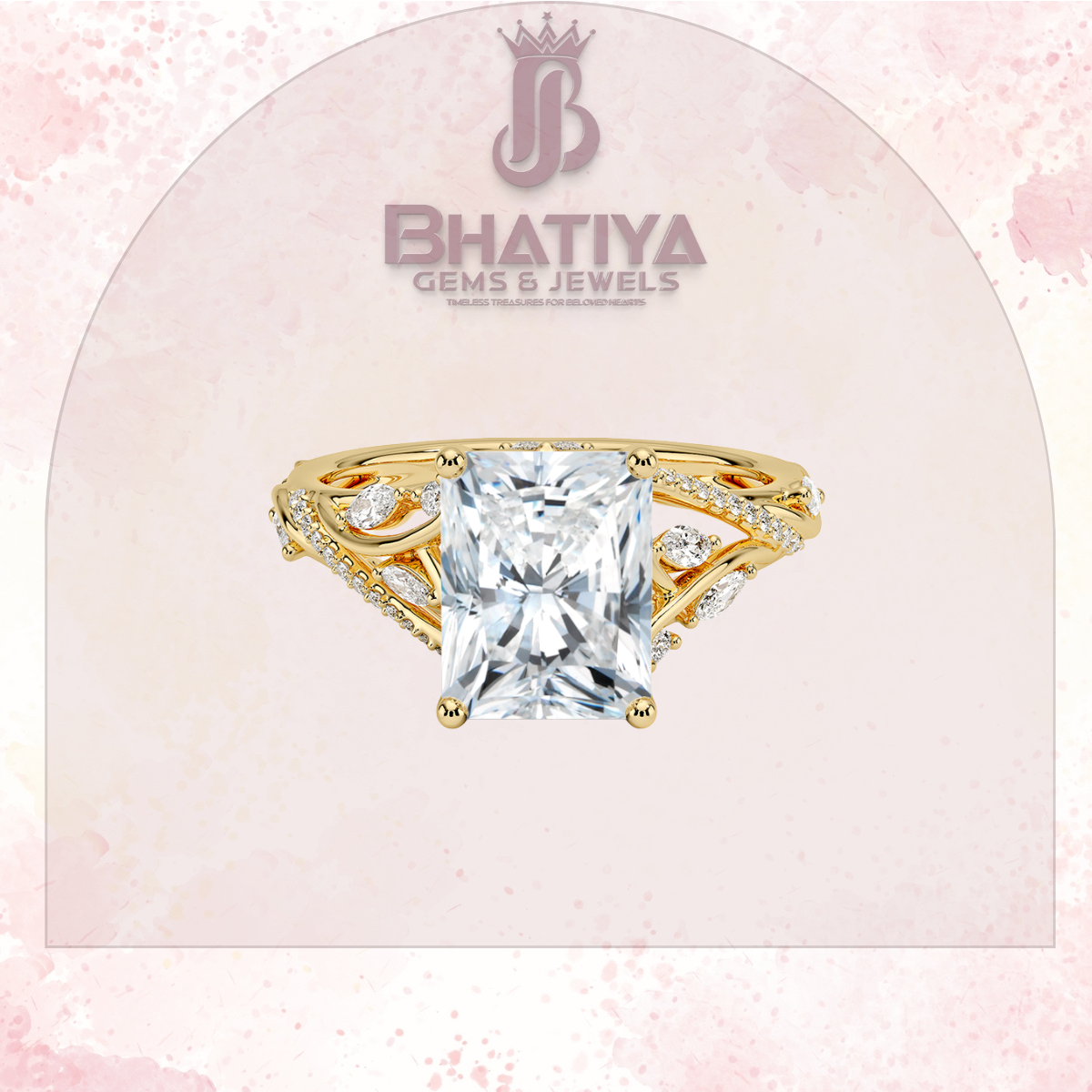 Begonia Vine Diamond Ring – Elegant Floral-Inspired Fine Jewelry Floral Touch of Luxury.