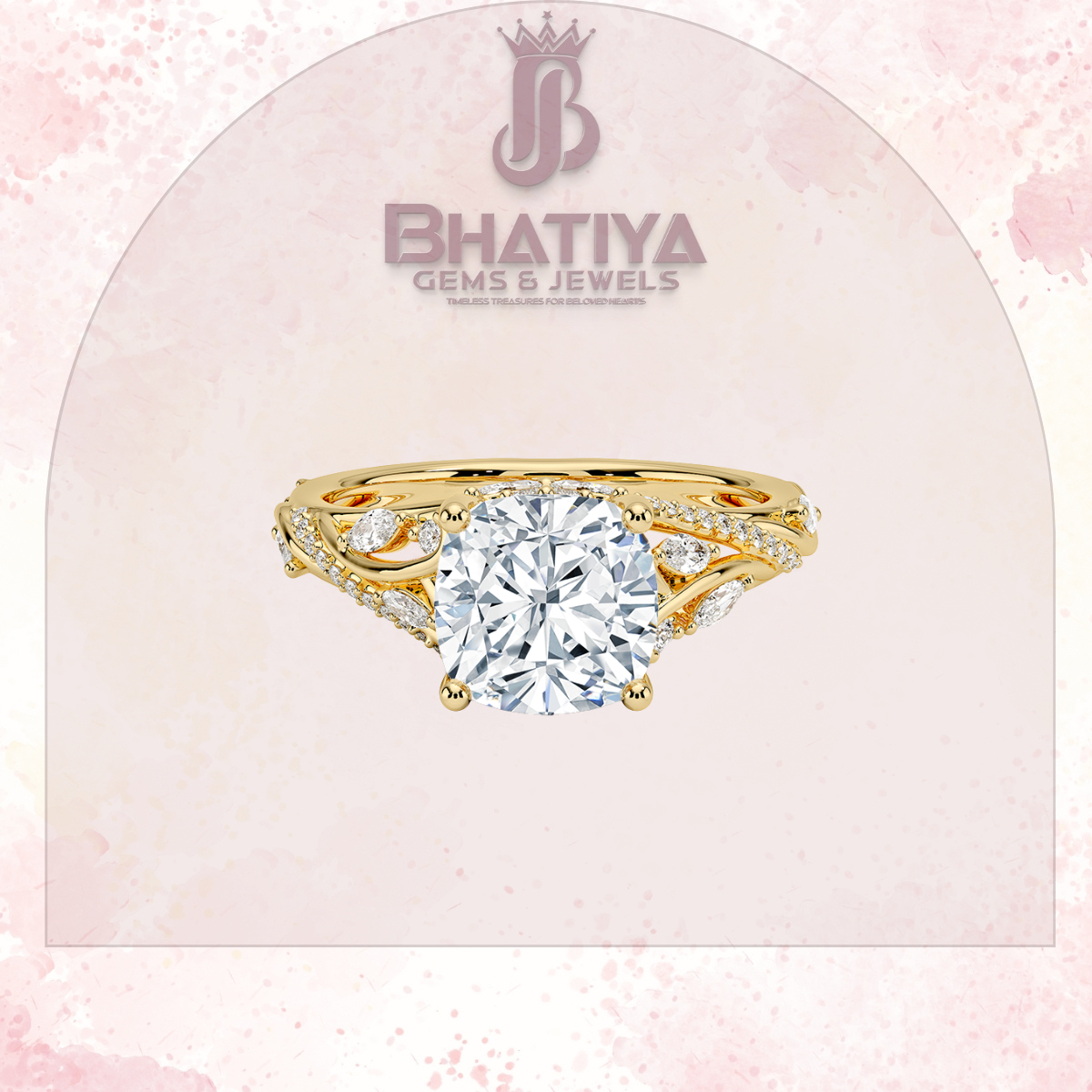 Begonia Vine Diamond Ring – Elegant Floral-Inspired Fine Jewelry Floral Touch of Luxury.