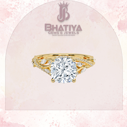 Begonia Vine Diamond Ring – Elegant Floral-Inspired Fine Jewelry Floral Touch of Luxury.