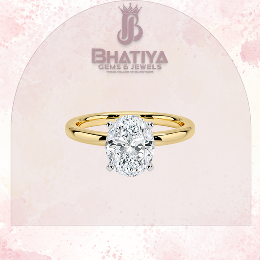 Elegant Diamond Solitaire Ring in 14K Gold with Comfort Fit Band – Timeless Piece for Engagements and Moissanite Diamond