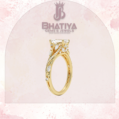 Begonia Vine Diamond Ring – Elegant Floral-Inspired Fine Jewelry Floral Touch of Luxury.