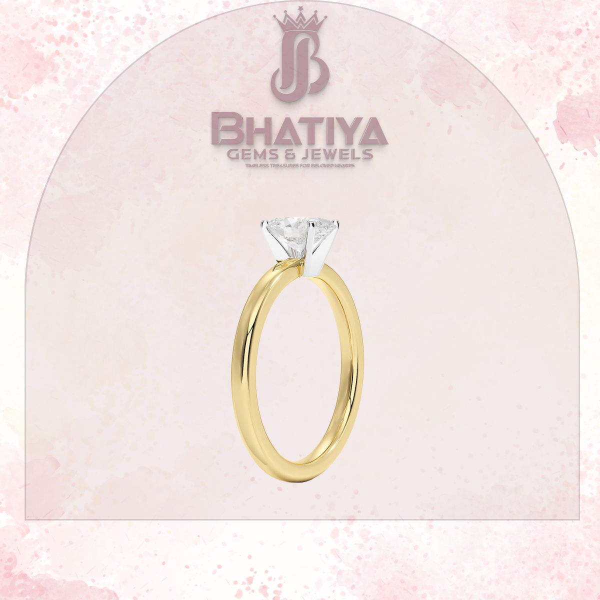 Elegant Diamond Solitaire Ring in 14K Gold with Comfort Fit Band – Timeless Piece for Engagements and Moissanite Diamond