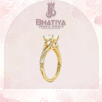 Begonia Vine Diamond Ring – Elegant Floral-Inspired Fine Jewelry Floral Touch of Luxury.