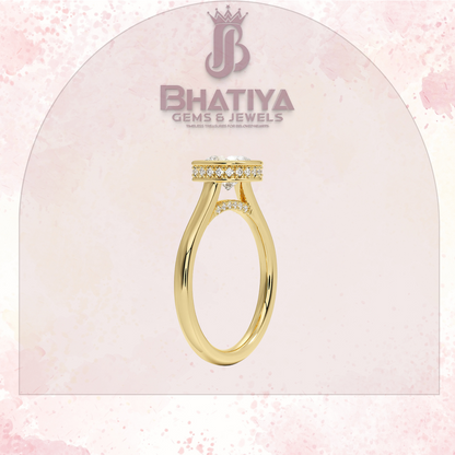 Radiant Elegance luxury Cut Diamond Ring in Yellow Gold Bezel Setting