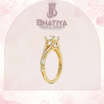 Begonia Vine Diamond Ring – Elegant Floral-Inspired Fine Jewelry Floral Touch of Luxury.