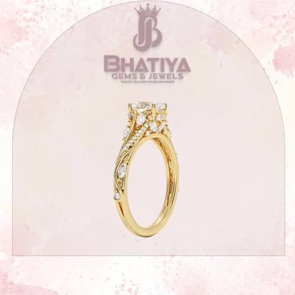 Begonia Vine Diamond Ring – Elegant Floral-Inspired Fine Jewelry Floral Touch of Luxury.