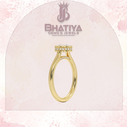 Radiant Elegance luxury Cut Diamond Ring in Yellow Gold Bezel Setting