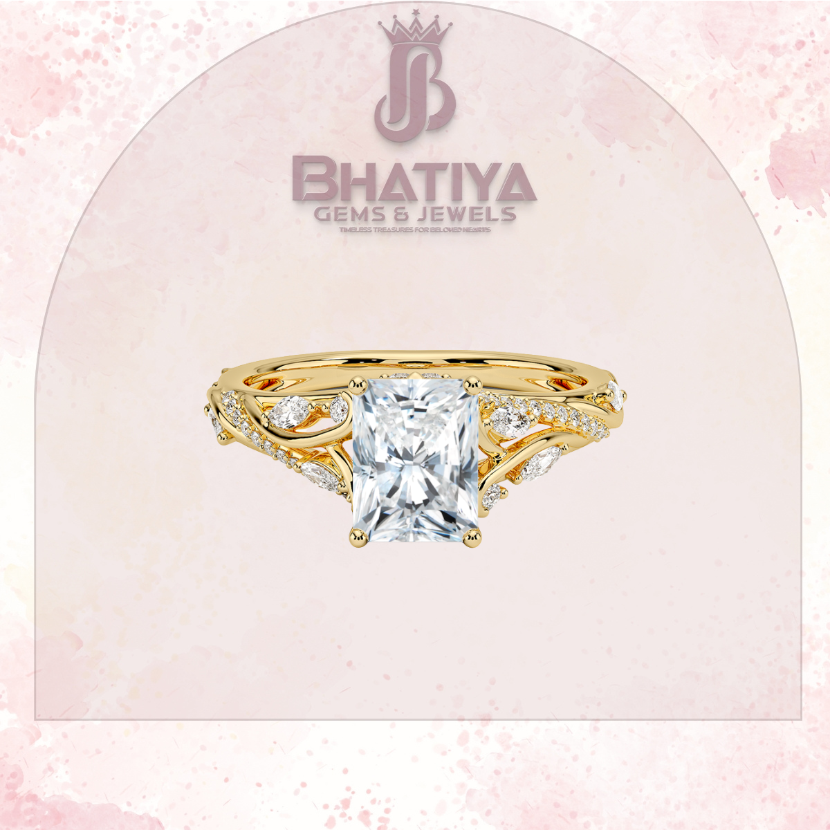 Begonia Vine Diamond Ring – Elegant Floral-Inspired Fine Jewelry Floral Touch of Luxury.