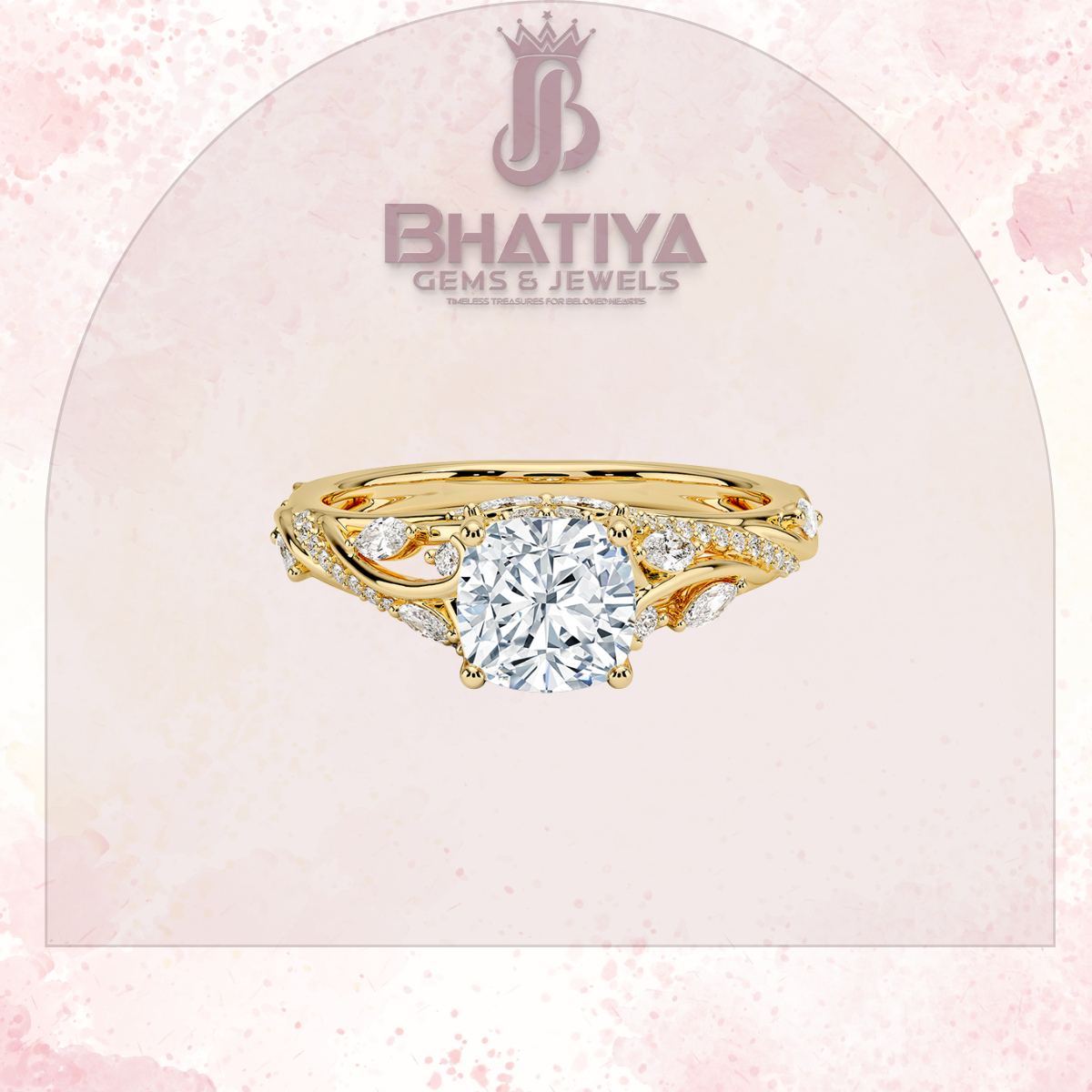 Begonia Vine Diamond Ring – Elegant Floral-Inspired Fine Jewelry Floral Touch of Luxury.
