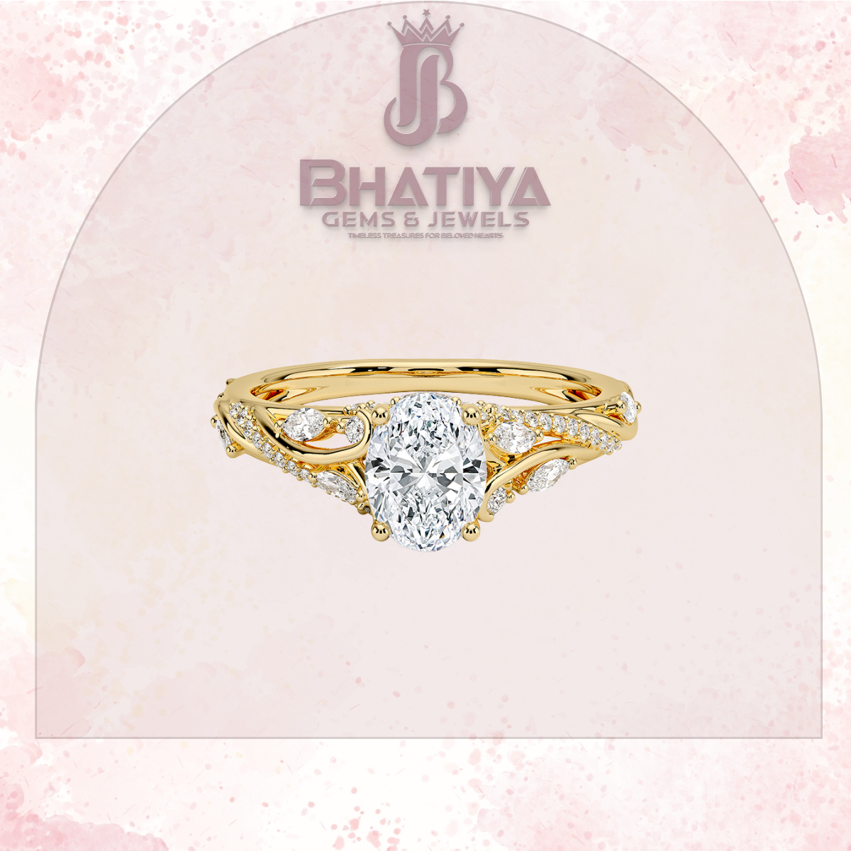 Begonia Vine Diamond Ring – Elegant Floral-Inspired Fine Jewelry Floral Touch of Luxury.