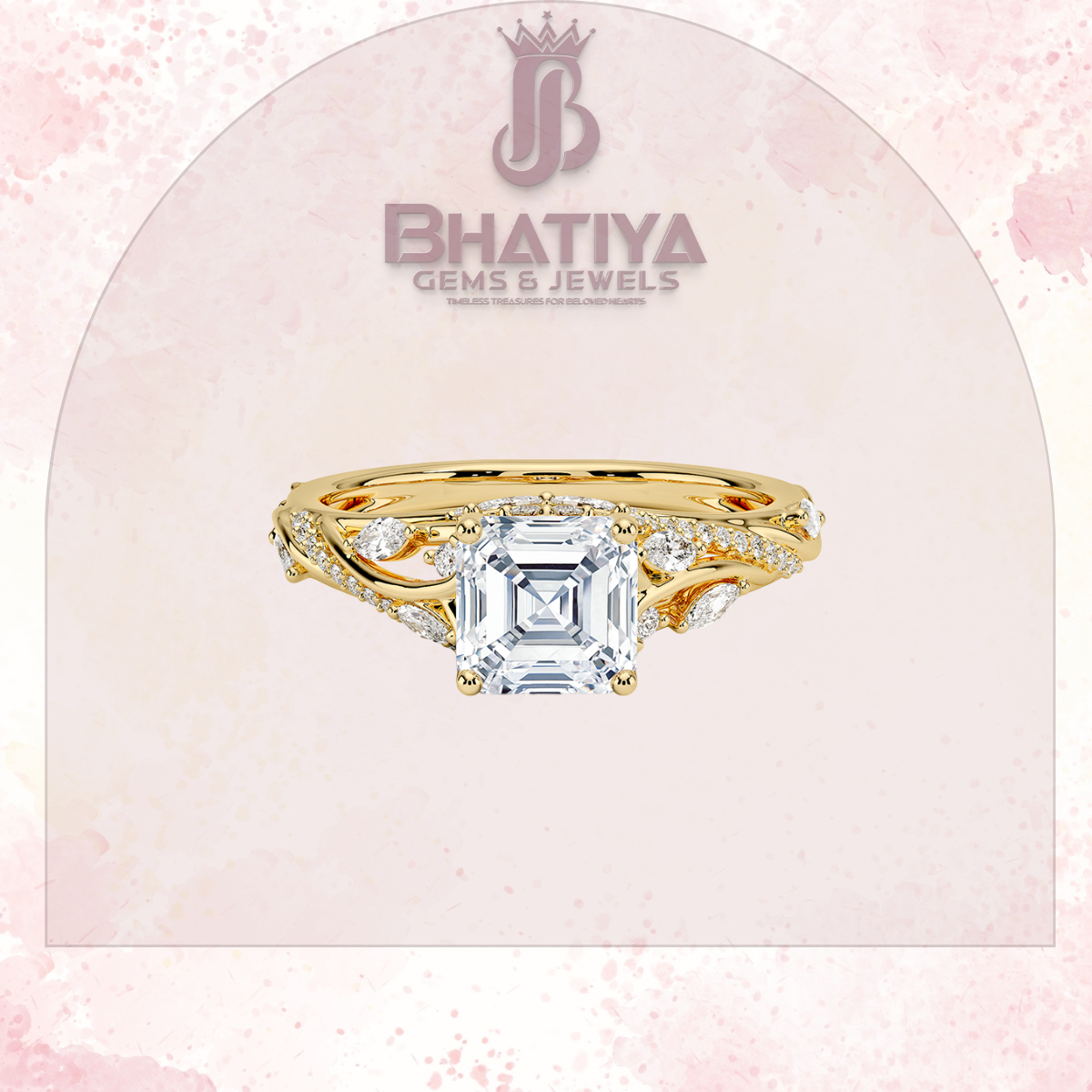 Begonia Vine Diamond Ring – Elegant Floral-Inspired Fine Jewelry Floral Touch of Luxury.