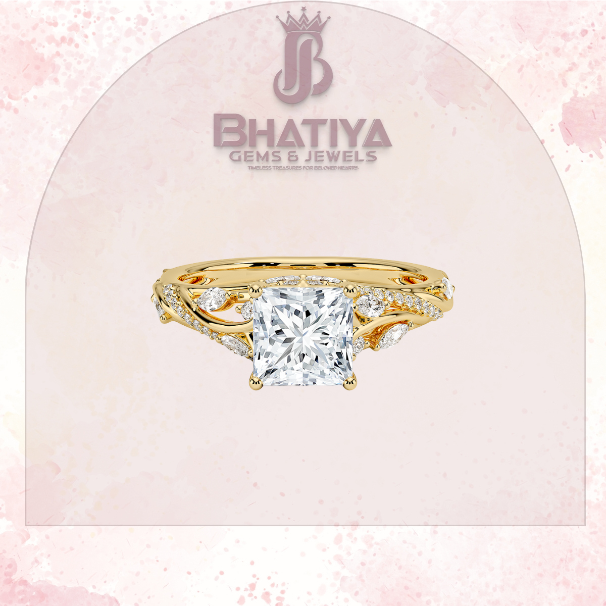 Begonia Vine Diamond Ring – Elegant Floral-Inspired Fine Jewelry Floral Touch of Luxury.